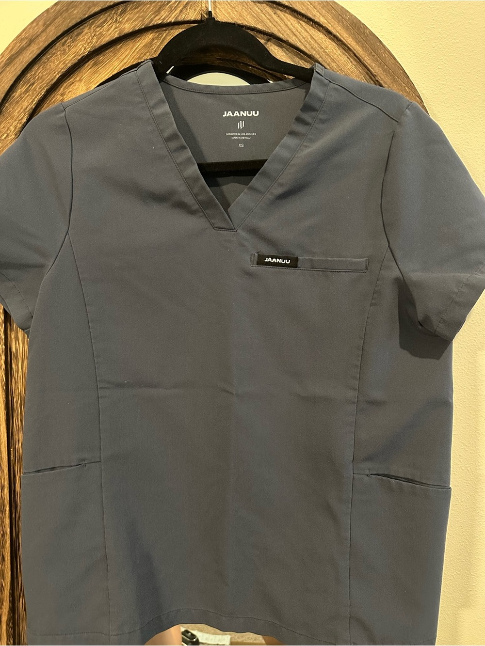Jaanuu Women's Magna Classic Scrub Top in Carbon Gray